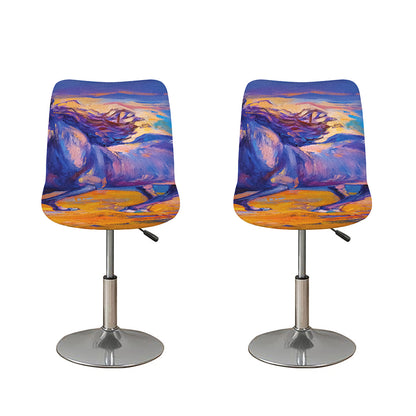 Sunset Horse Painting Print Bar Stool Covers
