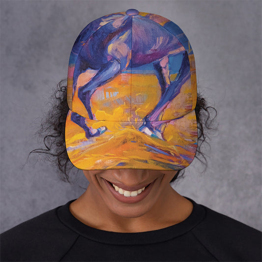 Sunset Horse Painting Print Baseball Cap