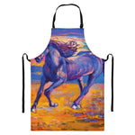 Sunset Horse Painting Print Bib Apron With Pocket