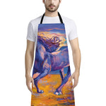 Sunset Horse Painting Print Bib Apron With Pocket