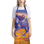 Sunset Horse Painting Print Bib Apron With Pocket