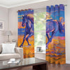Sunset Horse Painting Print Blackout Grommet Curtains