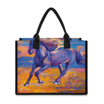 Sunset Horse Painting Print Canvas Tote Bag