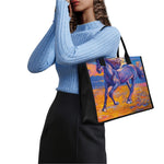 Sunset Horse Painting Print Canvas Tote Bag