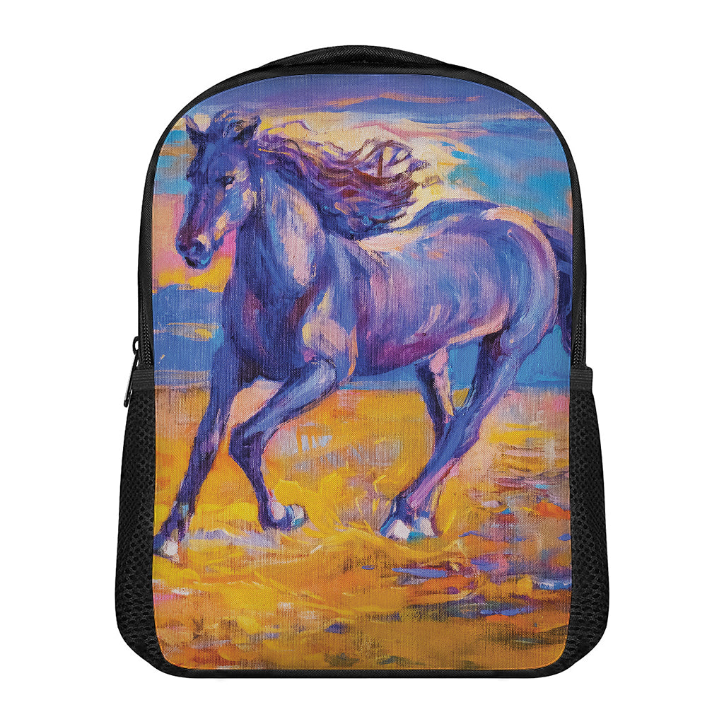 Sunset Horse Painting Print Casual Backpack
