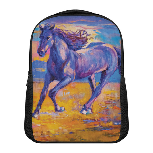 Sunset Horse Painting Print Casual Backpack