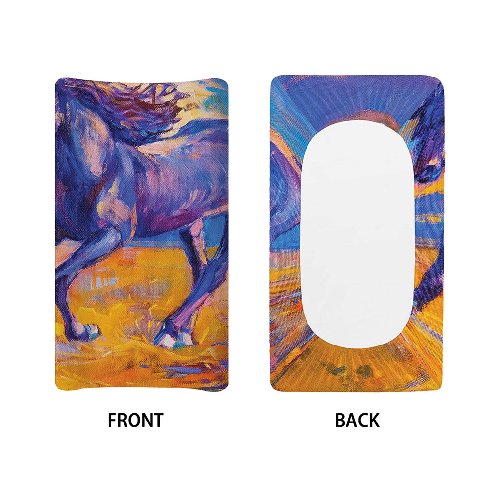 Sunset Horse Painting Print Changing Pad Cover