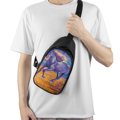 Sunset Horse Painting Print Chest Bag