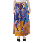 Sunset Horse Painting Print Chiffon Maxi Skirt