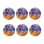 Sunset Horse Painting Print Coaster Set
