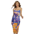 Sunset Horse Painting Print Cross Back Cami Dress