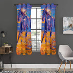Sunset Horse Painting Print Curtain