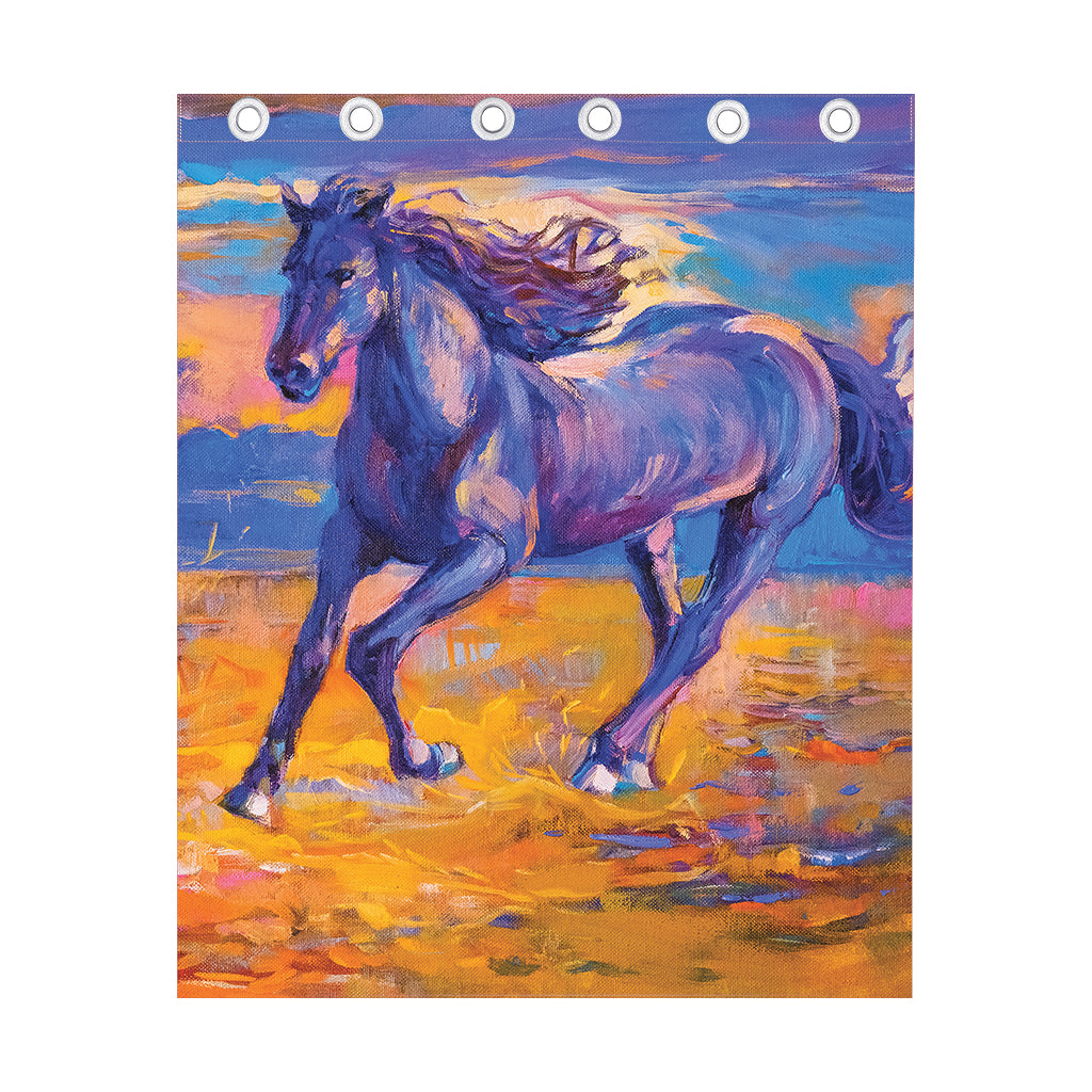 Sunset Horse Painting Print Curtain