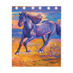 Sunset Horse Painting Print Curtain