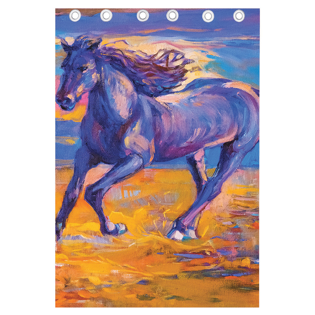 Sunset Horse Painting Print Curtain