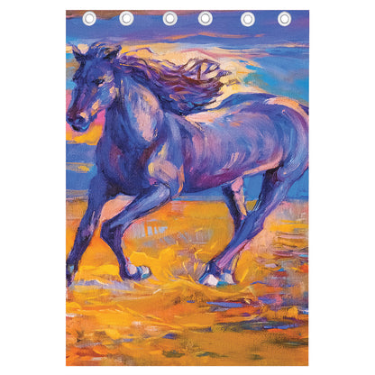 Sunset Horse Painting Print Curtain