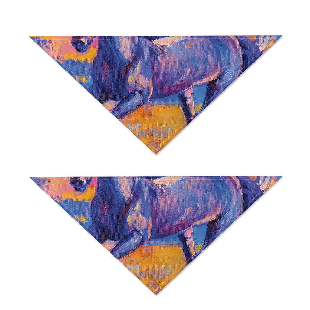 Sunset Horse Painting Print Dog Bandana