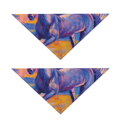 Sunset Horse Painting Print Dog Bandana