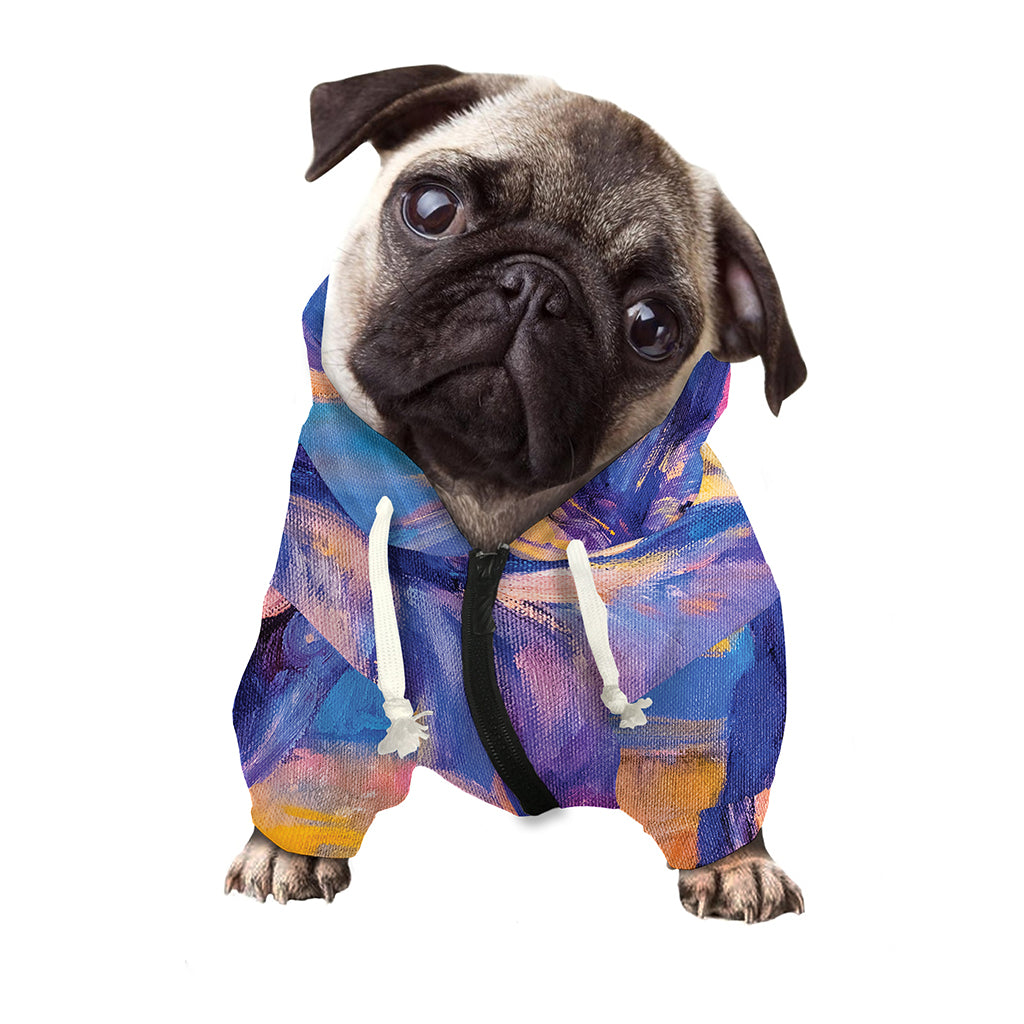 Sunset Horse Painting Print Dog Zip Up Hoodie