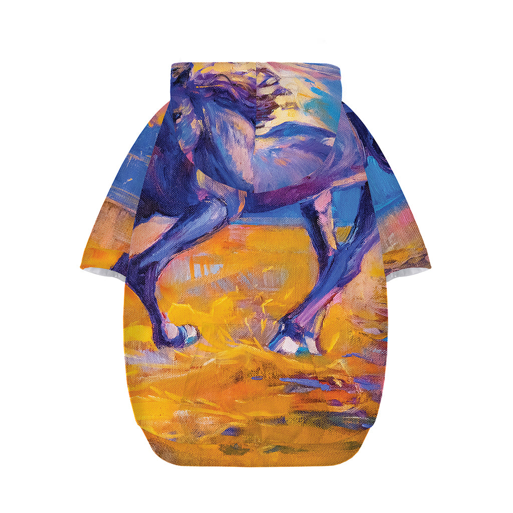 Sunset Horse Painting Print Dog Zip Up Hoodie