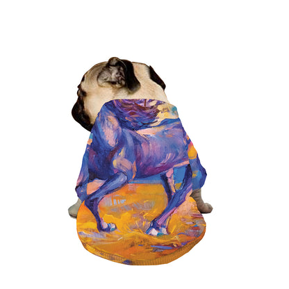Sunset Horse Painting Print Dog Zip Up Jacket