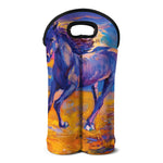 Sunset Horse Painting Print Double Neoprene Wine Tote