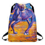 Sunset Horse Painting Print Drawstring Backpack