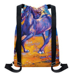 Sunset Horse Painting Print Drawstring Backpack