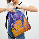Sunset Horse Painting Print Drawstring Backpack