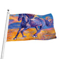 Sunset Horse Painting Print Flag