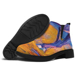 Sunset Horse Painting Print Flat Ankle Boots