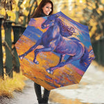 Sunset Horse Painting Print Foldable Umbrella