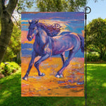 Sunset Horse Painting Print Garden Flag