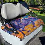 Sunset Horse Painting Print Golf Cart Seat Cover