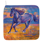 Sunset Horse Painting Print Hand Towel