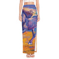 Sunset Horse Painting Print High Slit Maxi Skirt