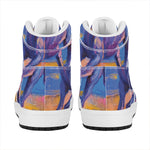 Sunset Horse Painting Print High Top Leather Sneakers