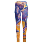 Sunset Horse Painting Print High-Waisted Pocket Leggings