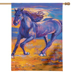 Sunset Horse Painting Print House Flag