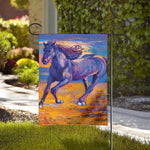 Sunset Horse Painting Print House Flag