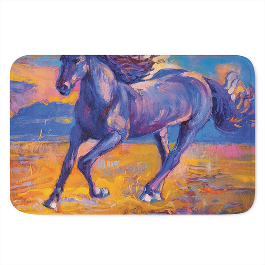 Sunset Horse Painting Print Indoor Door Mat