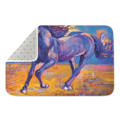 Sunset Horse Painting Print Indoor Door Mat
