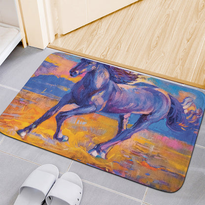 Sunset Horse Painting Print Indoor Door Mat