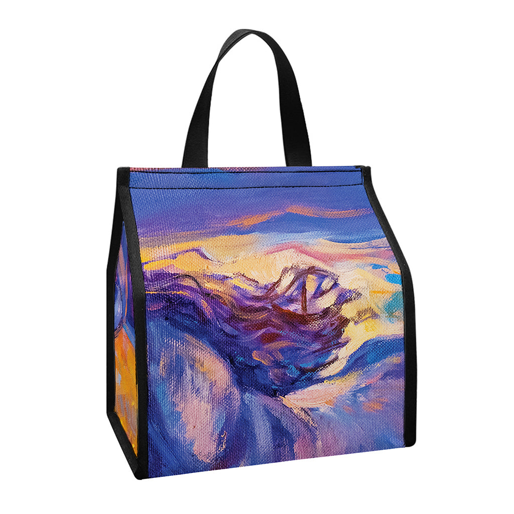 Sunset Horse Painting Print Insulated Lunch Tote