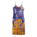 Sunset Horse Painting Print Jersey Midi Cami Dress