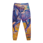 Sunset Horse Painting Print Jogger Pants