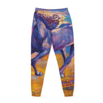 Sunset Horse Painting Print Jogger Pants