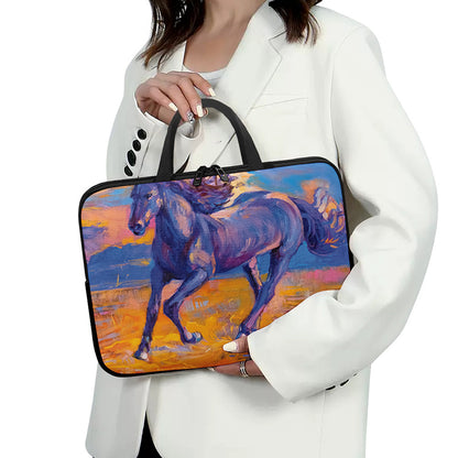 Sunset Horse Painting Print Laptop Sleeve With Handle