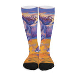 Sunset Horse Painting Print Long Socks