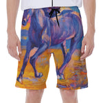 Sunset Horse Painting Print Men's Beach Shorts